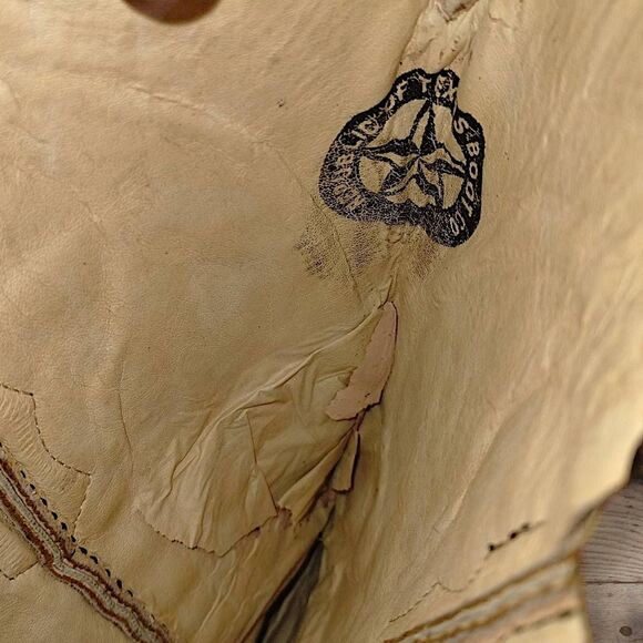 Republic Boot Co. Womens Sz 9.5 Oil Tanned Leather Brown Sparkles Embroidered - Picture 9 of 12